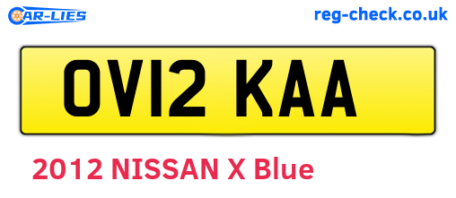 OV12KAA are the vehicle registration plates.