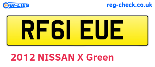 RF61EUE are the vehicle registration plates.