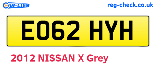 EO62HYH are the vehicle registration plates.