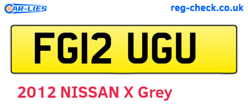 FG12UGU are the vehicle registration plates.