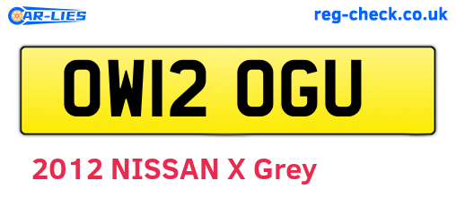 OW12OGU are the vehicle registration plates.