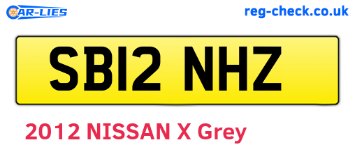 SB12NHZ are the vehicle registration plates.