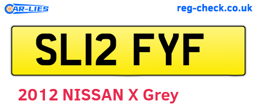 SL12FYF are the vehicle registration plates.