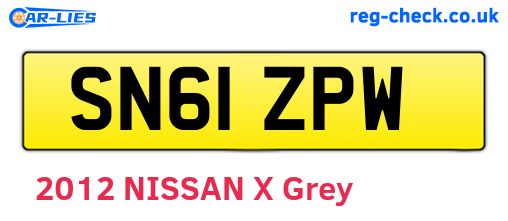 SN61ZPW are the vehicle registration plates.