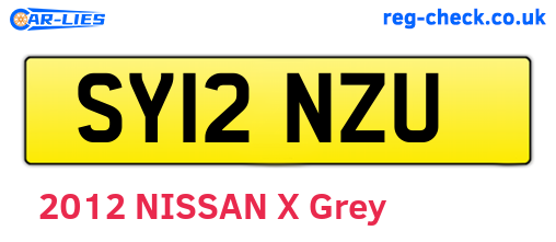 SY12NZU are the vehicle registration plates.