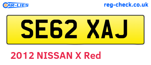 SE62XAJ are the vehicle registration plates.