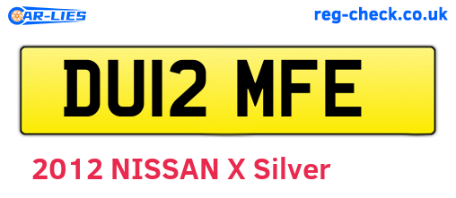 DU12MFE are the vehicle registration plates.