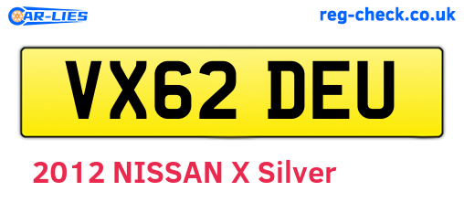 VX62DEU are the vehicle registration plates.