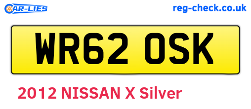 WR62OSK are the vehicle registration plates.