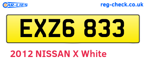 EXZ6833 are the vehicle registration plates.