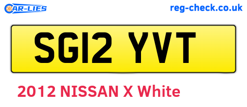 SG12YVT are the vehicle registration plates.