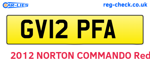 GV12PFA are the vehicle registration plates.