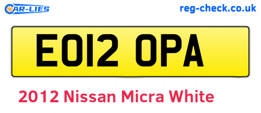 White 2012 Nissan Micra (EO12OPA)