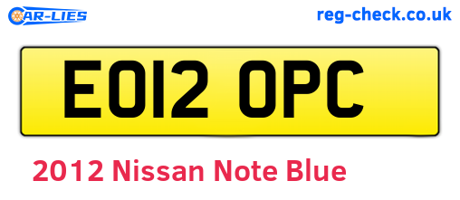 Blue 2012 Nissan Note (EO12OPC)