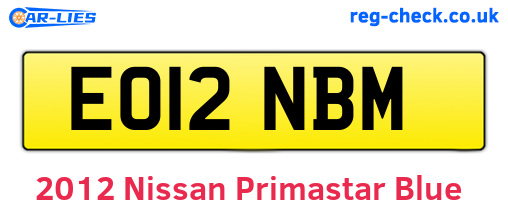 Blue 2012 Nissan Primastar (EO12NBM)