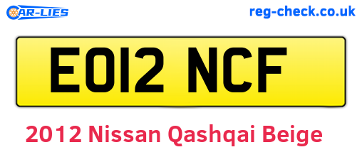 Beige 2012 Nissan Qashqai (EO12NCF)