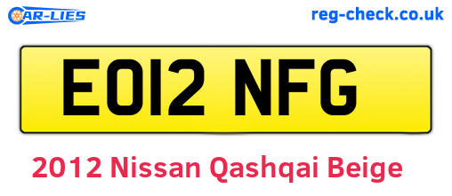 Beige 2012 Nissan Qashqai (EO12NFG)