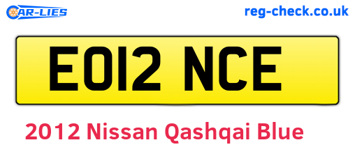 Blue 2012 Nissan Qashqai (EO12NCE)