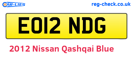 Blue 2012 Nissan Qashqai (EO12NDG)