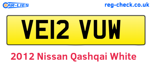 White 2012 Nissan Qashqai (VE12VUW)