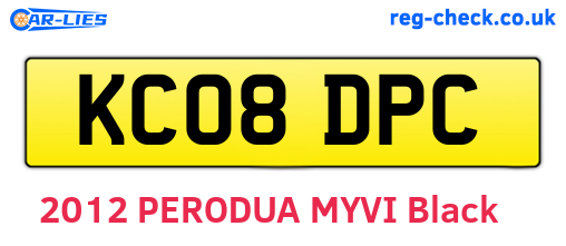 KC08DPC are the vehicle registration plates.