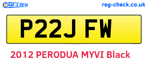 P22JFW are the vehicle registration plates.