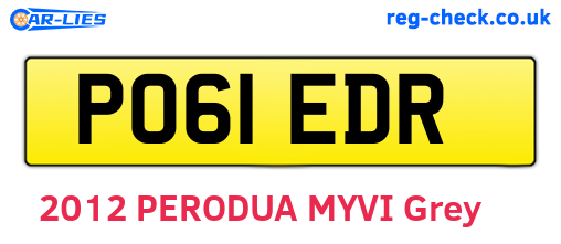 PO61EDR are the vehicle registration plates.