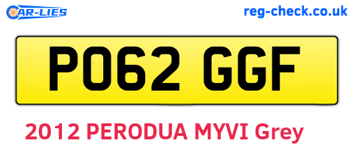 PO62GGF are the vehicle registration plates.