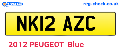 NK12AZC are the vehicle registration plates.