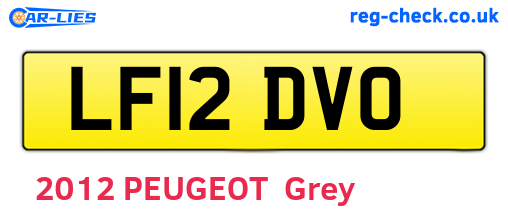 LF12DVO are the vehicle registration plates.