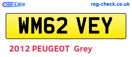 WM62VEY are the vehicle registration plates.