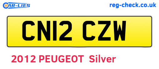 CN12CZW are the vehicle registration plates.