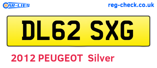 DL62SXG are the vehicle registration plates.