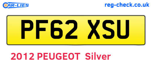 PF62XSU are the vehicle registration plates.