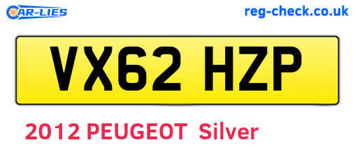 VX62HZP are the vehicle registration plates.