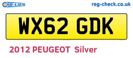 WX62GDK are the vehicle registration plates.