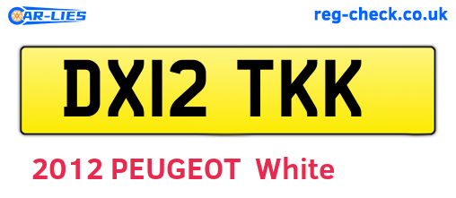 DX12TKK are the vehicle registration plates.