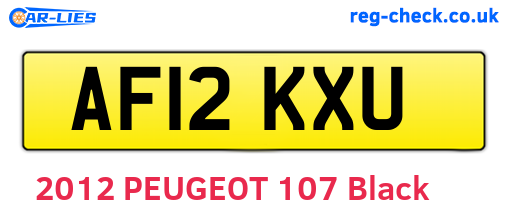 AF12KXU are the vehicle registration plates.