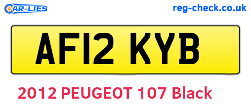 AF12KYB are the vehicle registration plates.