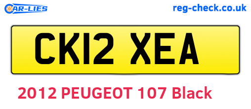 CK12XEA are the vehicle registration plates.