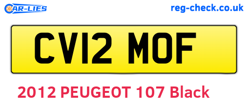 CV12MOF are the vehicle registration plates.