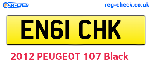 EN61CHK are the vehicle registration plates.