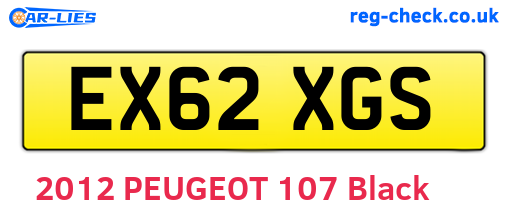 EX62XGS are the vehicle registration plates.