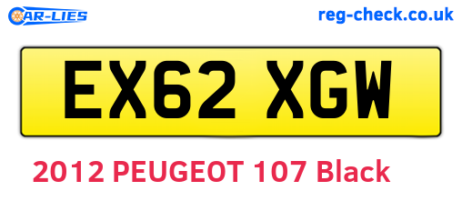 EX62XGW are the vehicle registration plates.