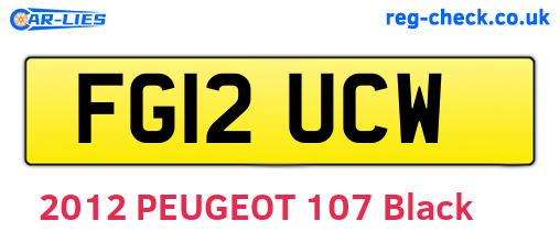 FG12UCW are the vehicle registration plates.