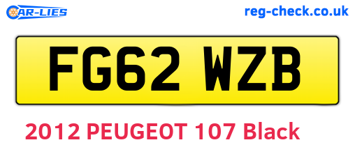 FG62WZB are the vehicle registration plates.