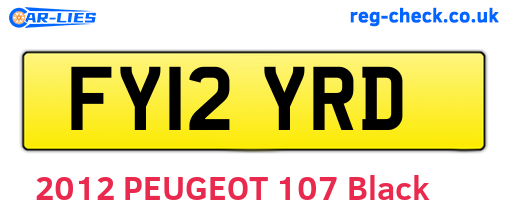 FY12YRD are the vehicle registration plates.