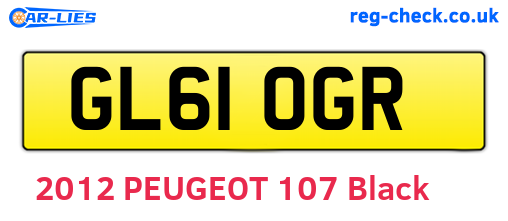 GL61OGR are the vehicle registration plates.