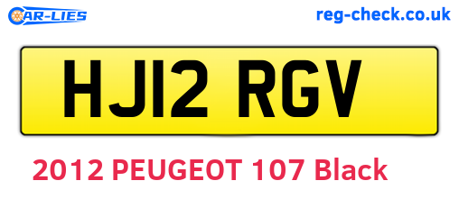 HJ12RGV are the vehicle registration plates.