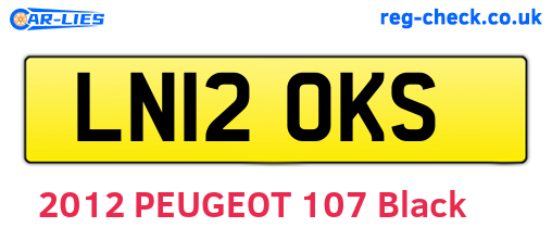 LN12OKS are the vehicle registration plates.